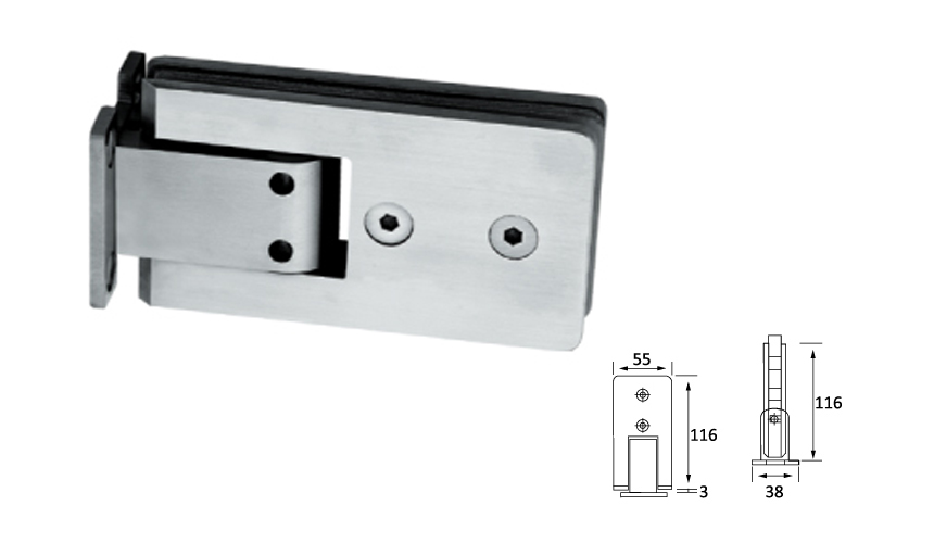 Glass Shower Hinge,Long Type 0°，Wall To Glass,Two ways